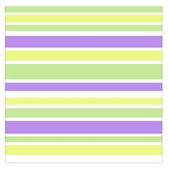 Yellow Purple Green Stripes Large Satin Scarf (square) by BrightVibesDesign