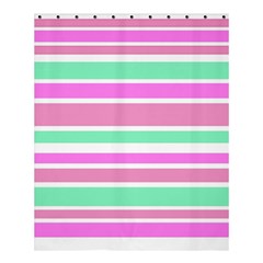 Pink Green Stripes Shower Curtain 60  X 72  (medium)  by BrightVibesDesign