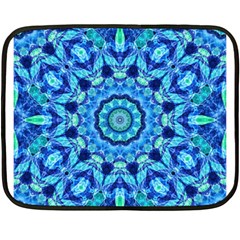 Blue Sea Jewel Mandala Double Sided Fleece Blanket (mini) by Zandiepants