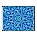 Blue Sea Jewel Mandala Double Sided Fleece Blanket (Small) 45 x34  Blanket Front