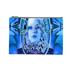 Clockwork Blue Cosmetic Bag (large)  by icarusismartdesigns