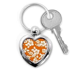 Orange Hawaiian Key Chains (heart)  by AlohaStore