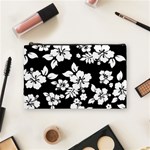 Black And White Hawaiian Cosmetic Bag (Medium)  Front