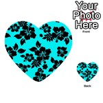 Blue Dark Hawaiian Multi-purpose Cards (Heart)  Back 1