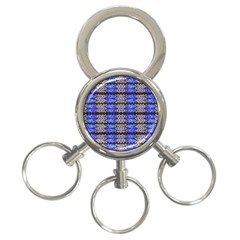 Pattern Tile Blue White Green 3-ring Key Chains by BrightVibesDesign