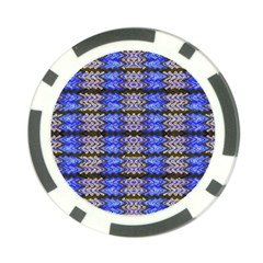 Pattern Tile Blue White Green Poker Chip Card Guards by BrightVibesDesign