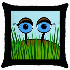 Snail Throw Pillow Case (black) by Valentinaart