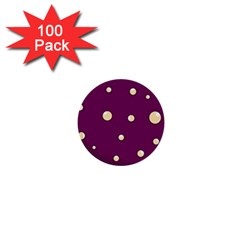 Purple And Yellow Bubbles 1  Mini Buttons (100 Pack)  by Valentinaart