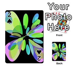 Green Abstract Flower Playing Cards 54 Designs 