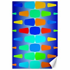 Colorful Shapes On A Blue Background                                                                                       			canvas 24  X 36  by LalyLauraFLM