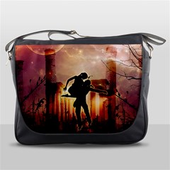 Dancing In The Night With Moon Nd Stars Messenger Bags by FantasyWorld7