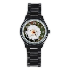 White Petal Stainless Steel Round Watch by comfortzone