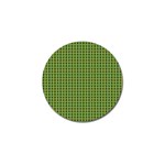 Mod Green Orange Pattern Golf Ball Marker (4 pack) Front