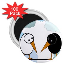 Black And White Birds 2 25  Magnets (100 Pack)  by Valentinaart