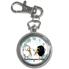 Black And White Birds Key Chain Watches by Valentinaart