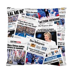 Hillary 2016 Historic Newspaper Collage Standard Cushion Case (one Side) by blueamerica