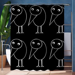 Black And White Birds Shower Curtain 60  X 72  (medium)  by Valentinaart