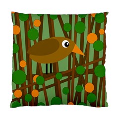 Brown Bird Standard Cushion Case (one Side) by Valentinaart