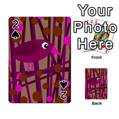 Cute Magenta Bird Playing Cards 54 Designs  by Valentinaart