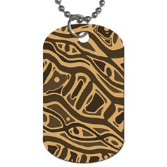 Brown Abstract Art Dog Tag (two Sides) by Valentinaart