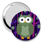 Green and purple owl 3  Handbag Mirrors Front