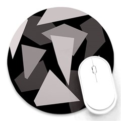 Simple Gray Abstraction Round Mousepads