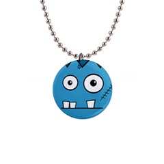 Halloween Frankenstein - Blue Button Necklaces by Valentinaart