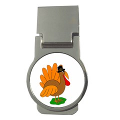 Thanksgiving Turkey - Transparent Money Clips (round)  by Valentinaart