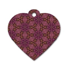 Fuchsia Abstract Shell Pattern Dog Tag Heart (one Side) by TanyaDraws