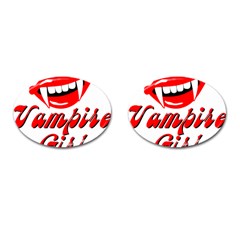 Vampire Girl Cufflinks (oval) by igorsin