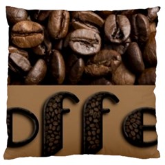 Funny Coffee Beans Brown Typography Large Cushion Case (one Side) by yoursparklingshop