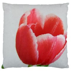 Red Tulip Watercolor Painting Standard Flano Cushion Case (one Side) by picsaspassion