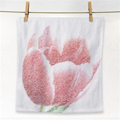 Tulip Red Pencil Drawing Art Face Towel by picsaspassion