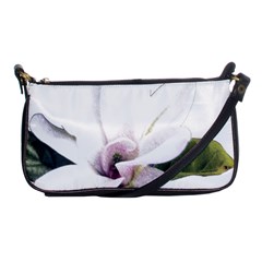 White Magnolia Pencil Drawing Art Shoulder Clutch Bags by picsaspassion