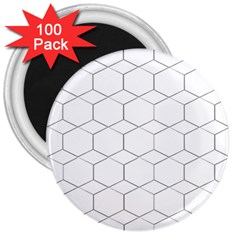  Honeycomb - Diamond Black And White Pattern 3  Magnets (100 Pack) by picsaspassion