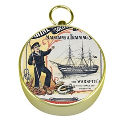 Vintage Advertisement British Navy Marine Typography Gold Compasses by yoursparklingshop