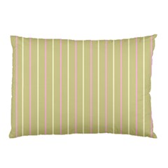 Summer Sand Color Pink And Yellow Stripes Pillow Case by picsaspassion