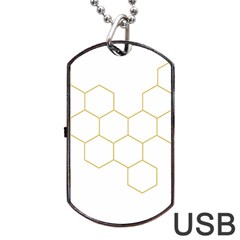 Honeycomb Pattern Graphic Design Dog Tag Usb Flash (two Sides) by picsaspassion