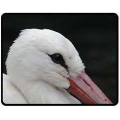 Wild Stork Bird, Close-up Fleece Blanket (medium)  by picsaspassion