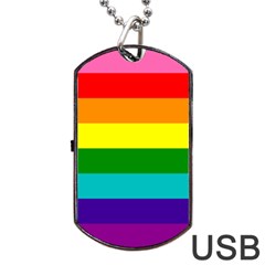 Colorful Stripes Lgbt Rainbow Flag Dog Tag Usb Flash (two Sides)  by yoursparklingshop