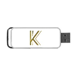 Monogrammed Monogram Initial Letter K Gold Chic Stylish Elegant Typography Portable Usb Flash (one Side) by yoursparklingshop