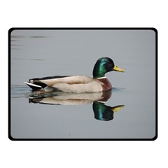 Wild Duck Swimming In Lake Double Sided Fleece Blanket (small)  by picsaspassion