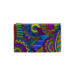 Pop Art Paisley Flowers Ornaments Multicolored Cosmetic Bag (small)  by EDDArt