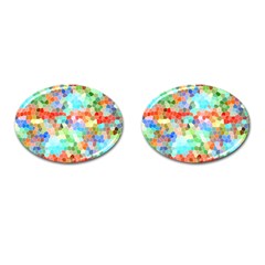 Colorful Mosaic  Cufflinks (oval) by designworld65