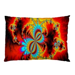 Crazy Mandelbrot Fractal Red Yellow Turquoise Pillow Case (two Sides) by EDDArt