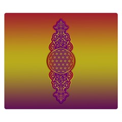 Flower Of Life Vintage Gold Ornaments Red Purple Olive Double Sided Flano Blanket (small)  by EDDArt