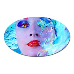 Swimming Into The Blue Oval Magnet by icarusismartdesigns