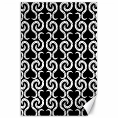 Black And White Pattern Canvas 24  X 36  by Valentinaart