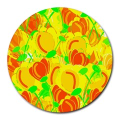 Yellow Garden Round Mousepads