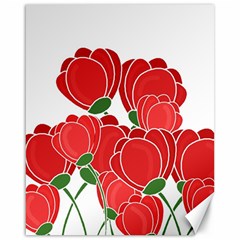 Red Floral Design Canvas 16  X 20   by Valentinaart